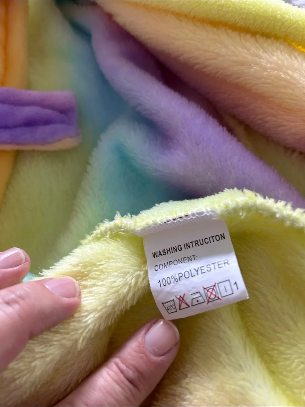 Kids Rainbow Hooded Fleece Robe - Multicolor Cozy Tie-Waist